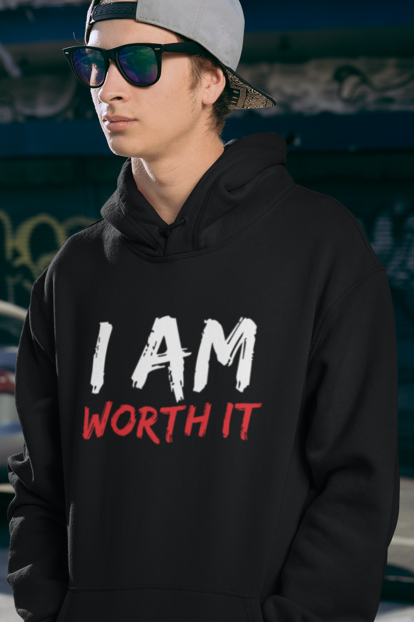 I AM Worth It Hooded Sweatshirt (Black) I AM Worth It Hooded Sweatshirt (Black)