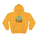 I Am Worth My Hustle & Grind - Unisex Hooded Sweatshirt (White) I Am Worth My Hustle & Grind - Unisex Hooded Sweatshirt (White)