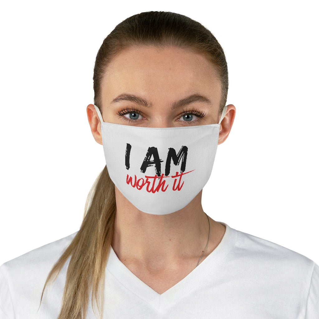 I AM Worth It Fabric Face Mask (White) I AM Worth It Fabric Face Mask (White)