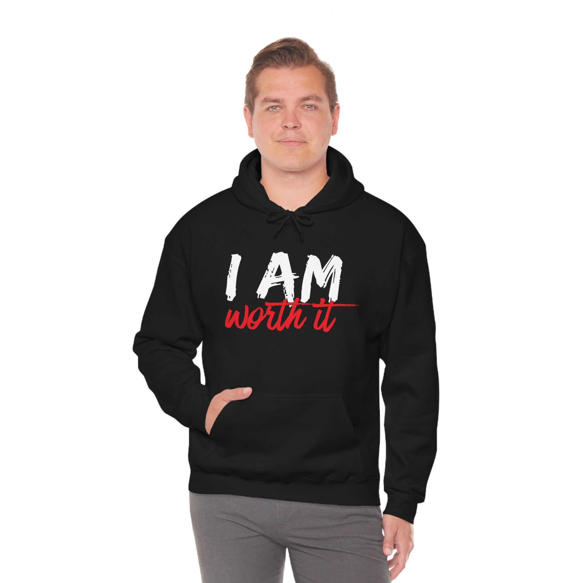 I AM Worth It Hooded Sweatshirt (Black) I AM Worth It Hooded Sweatshirt (Black)