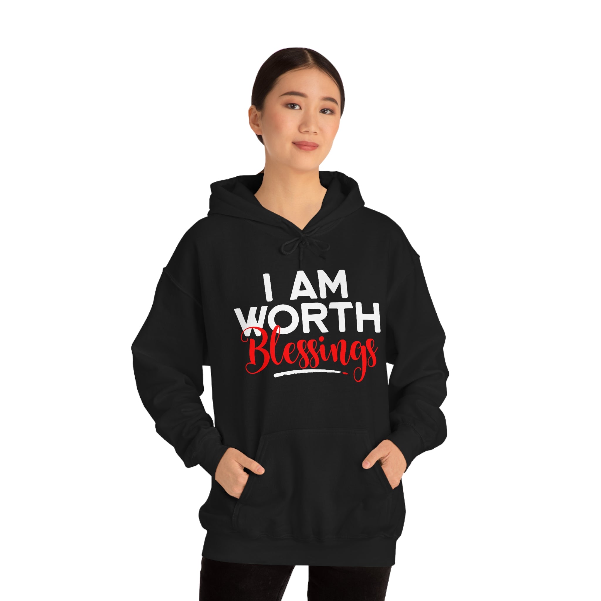 I AM Worth Blessings Hooded Sweatshirt I AM Worth Blessings Hooded Sweatshirt