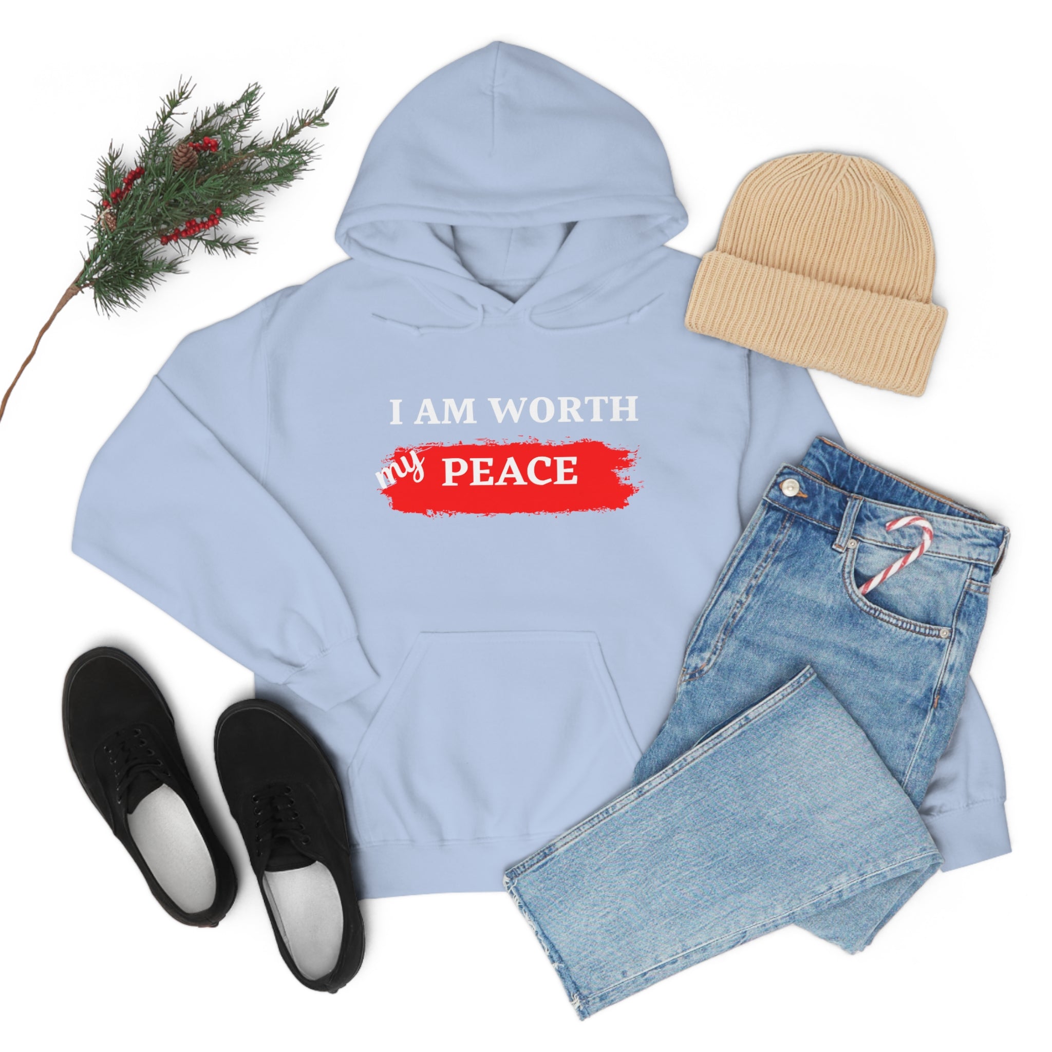 I AM Worth My Peace Hooded Sweatshirt I AM Worth My Peace Hooded Sweatshirt