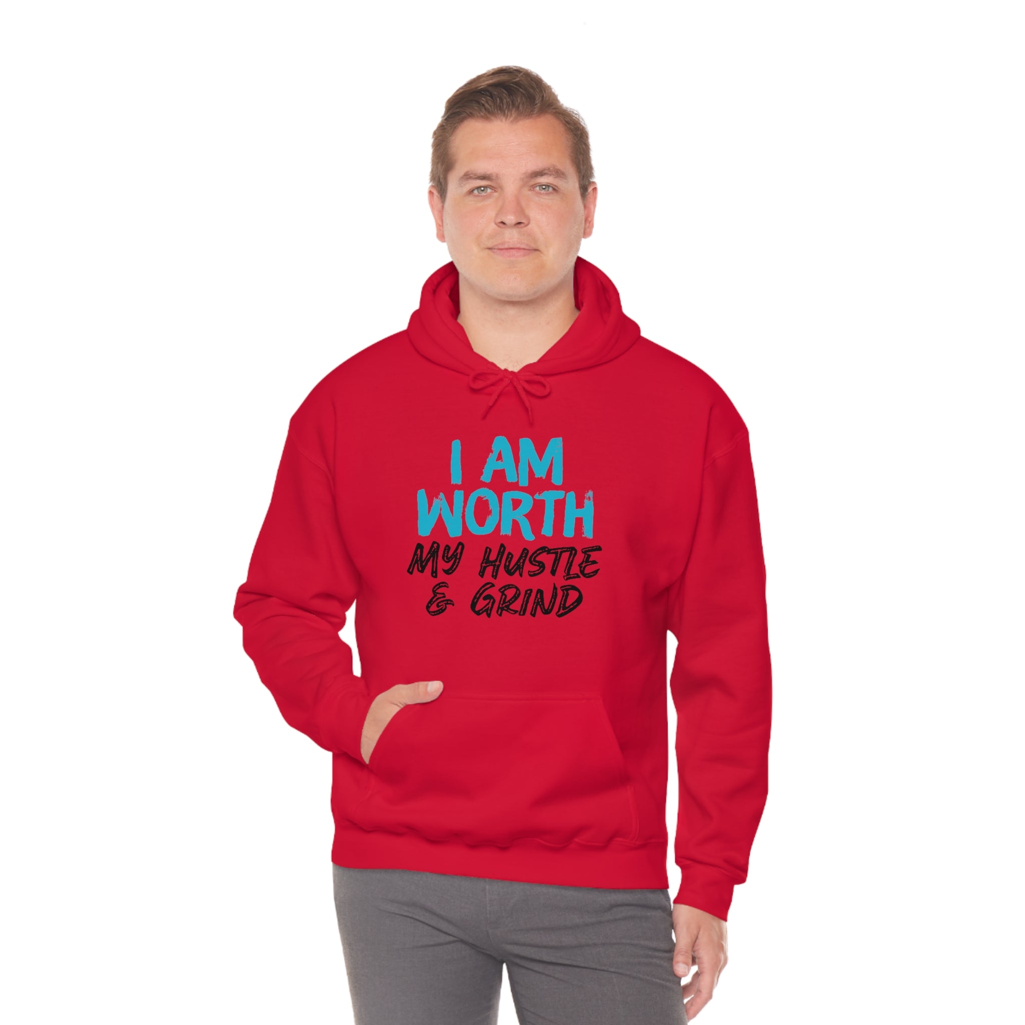 I Am Worth My Hustle & Grind - Unisex Hooded Sweatshirt (White) I Am Worth My Hustle & Grind - Unisex Hooded Sweatshirt (White)