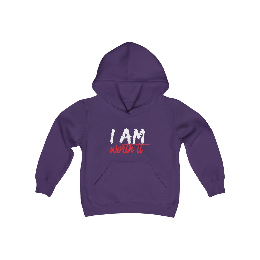 I Am Worth It Youth Hooded Sweatshirt I Am Worth It Youth Hooded Sweatshirt
