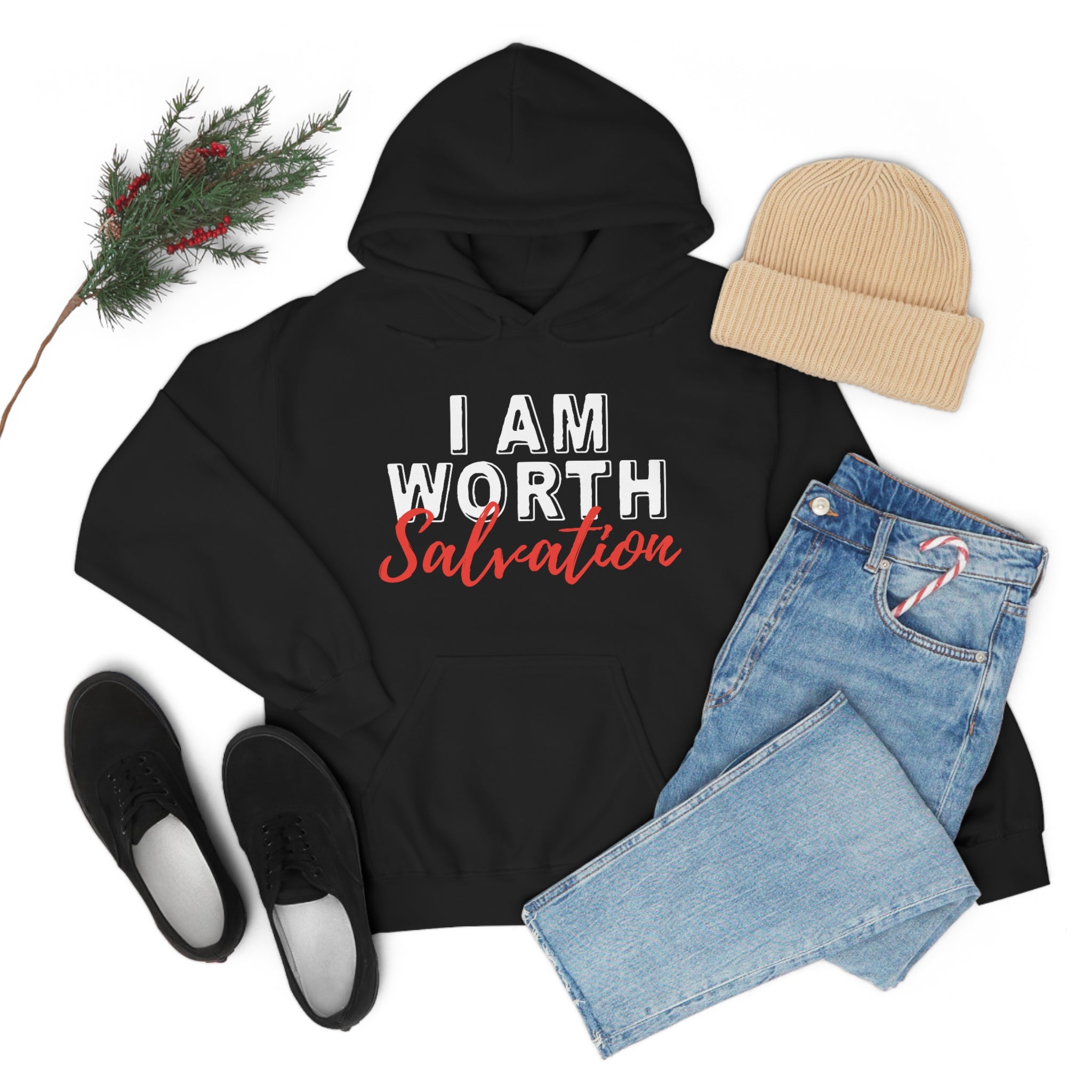 I AM Worth Salvation Hooded Sweatshirt I AM Worth Salvation Hooded Sweatshirt