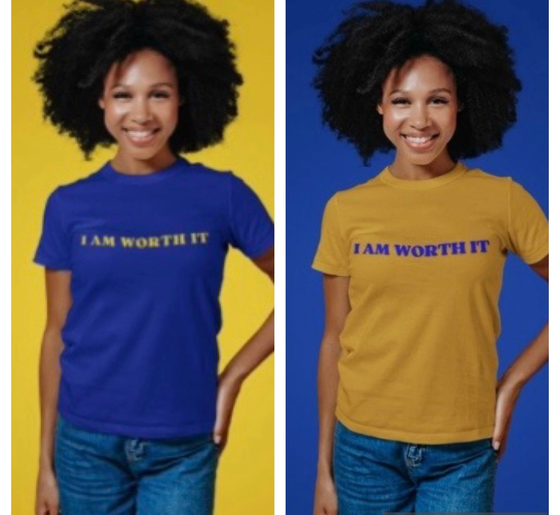 Blue & Gold (Combo) I AM Worth It Shirts Blue & Gold (Combo) I AM Worth It Shirts
