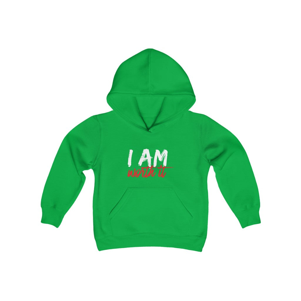 I Am Worth It Youth Hooded Sweatshirt I Am Worth It Youth Hooded Sweatshirt