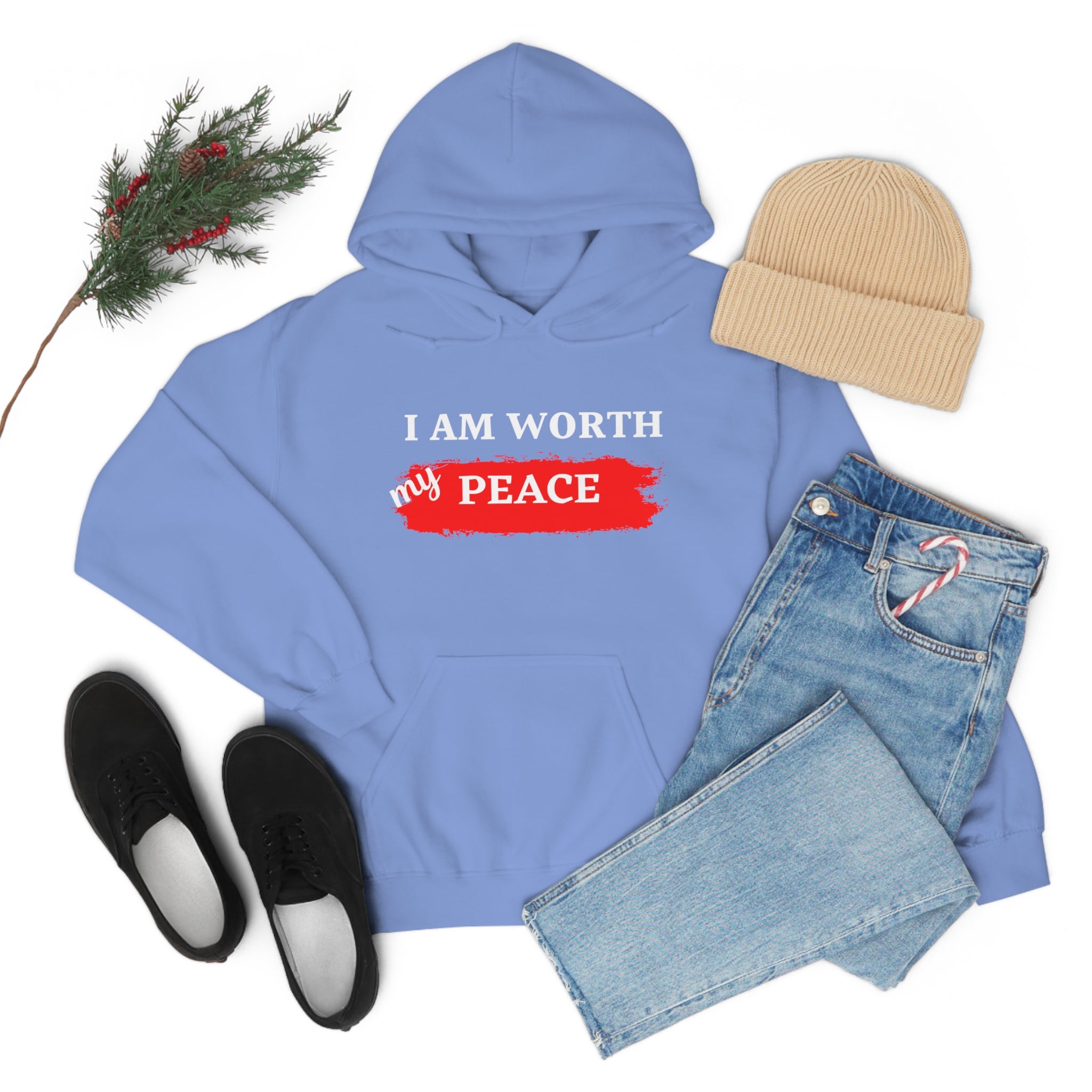 I AM Worth My Peace Hooded Sweatshirt I AM Worth My Peace Hooded Sweatshirt