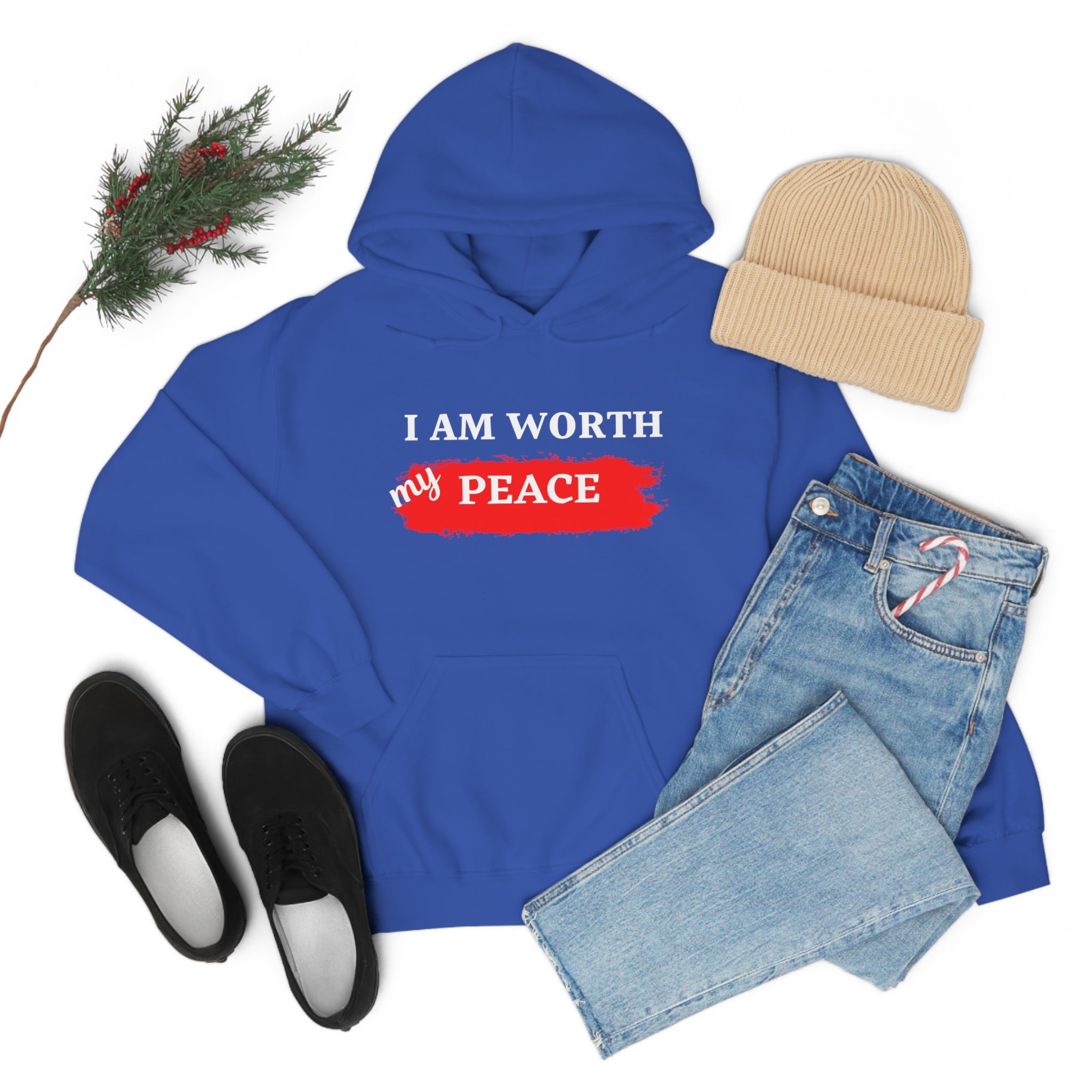 I AM Worth My Peace Hooded Sweatshirt I AM Worth My Peace Hooded Sweatshirt