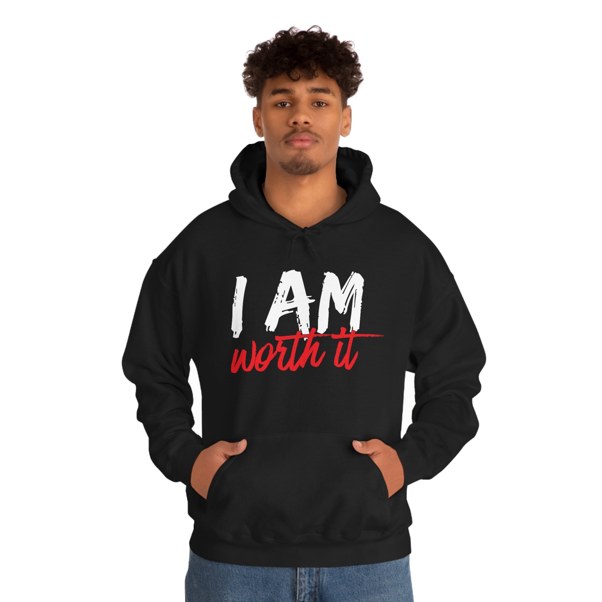 I AM Worth It Hooded Sweatshirt (Black) I AM Worth It Hooded Sweatshirt (Black)