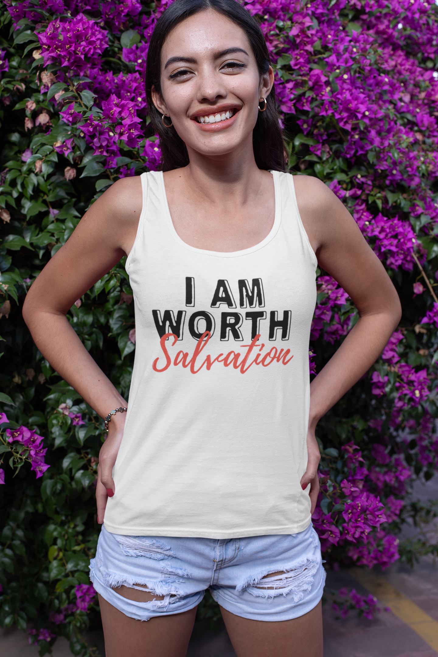 I AM Worth Salvation Women's Ideal Racerback Tank I AM Worth Salvation Women's Ideal Racerback Tank
