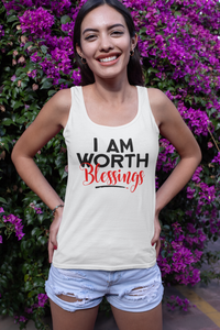 I AM Worth Blessings Women's Ideal Racerback Tank